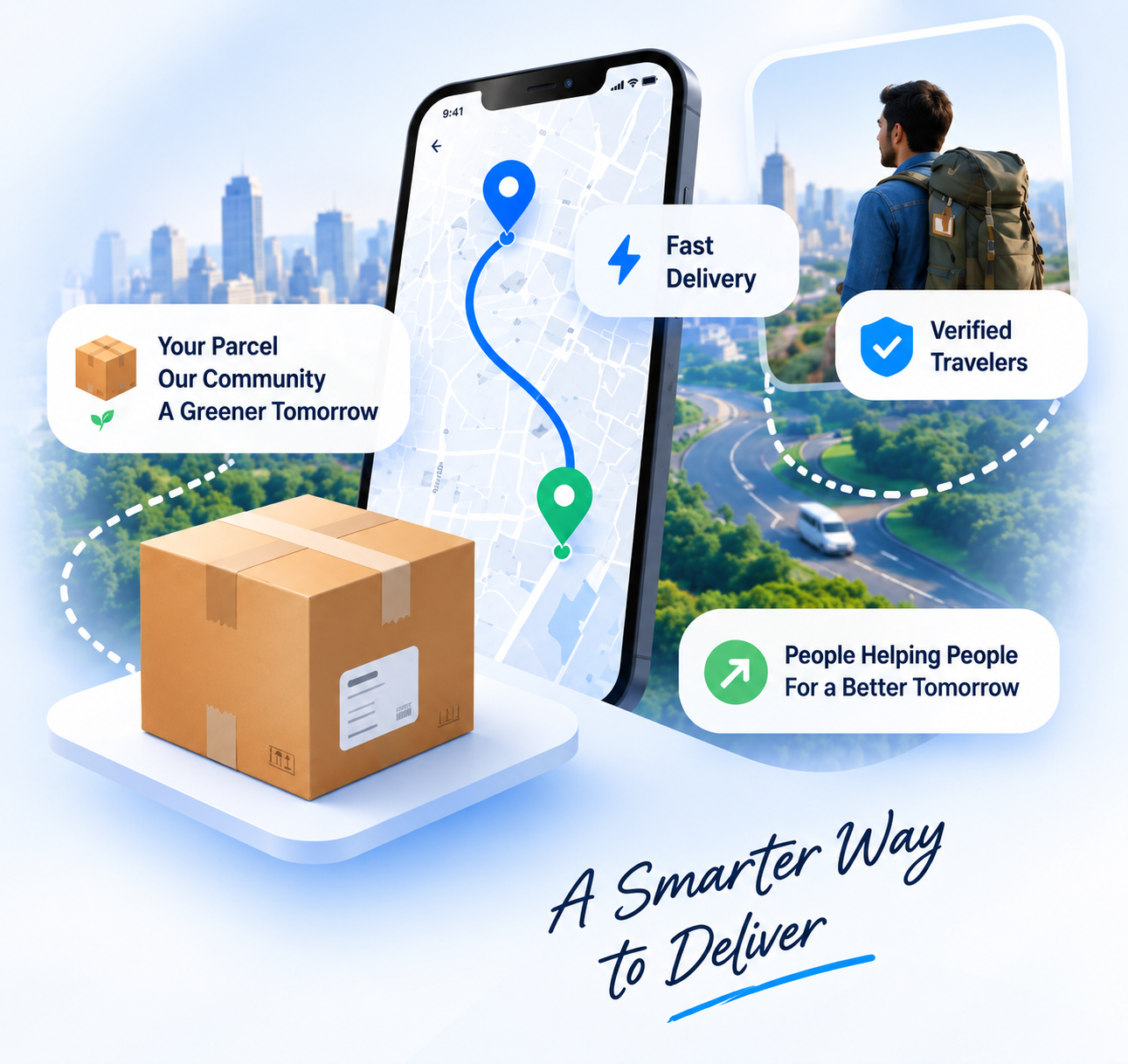CarryParcel community parcel delivery visual